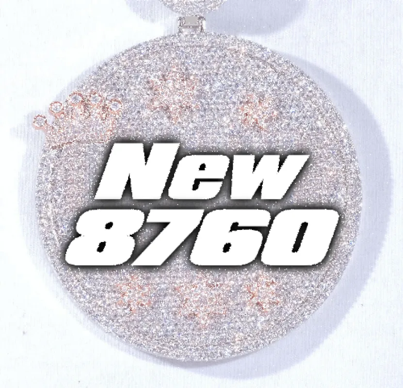 CUSTOM LETTER NECKLACE 3D BIG CROWN DISC made by The GUU Shop