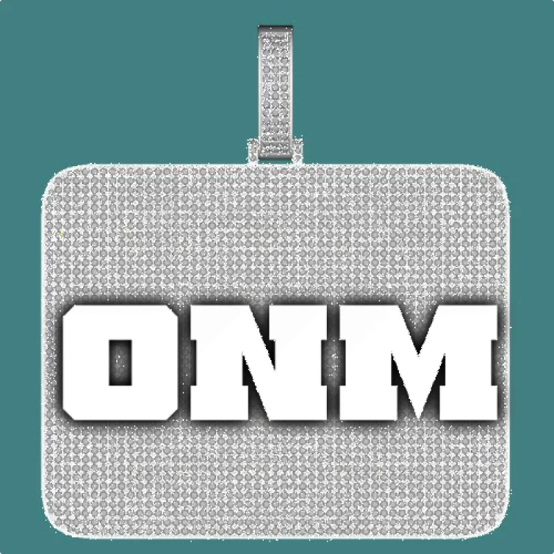 CUSTOM LETTER NECKLACE 3D BIG SQUARE sold by The GUU Shop