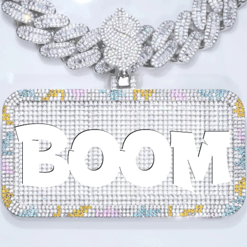 CUSTOM LETTER NECKLACE 3D COLORFUL SQUARE sold by The GUU Shop