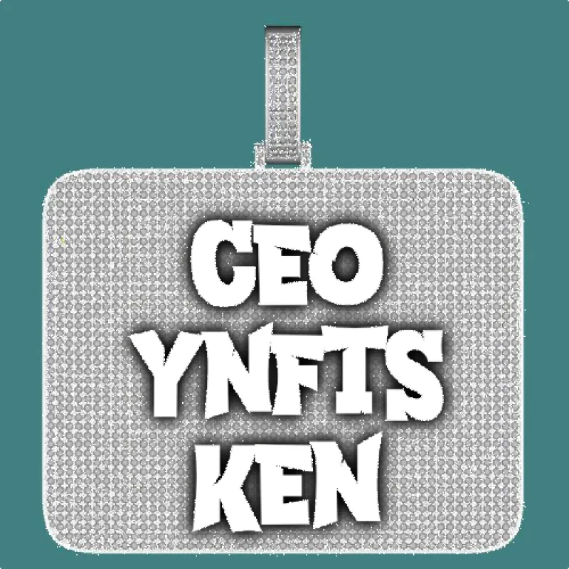 CUSTOM LETTER NECKLACE 3D BIG SQUARE sold by The GUU Shop