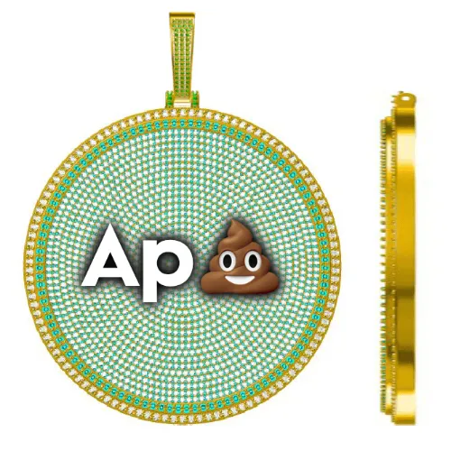 CUSTOM LETTER NECKLACE 3D BIG DISC sold by The GUU Shop