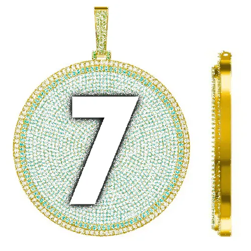 CUSTOM LETTER NECKLACE 3D BIG DISC sold by The GUU Shop