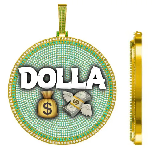 CUSTOM LETTER NECKLACE 3D BIG DISC sold by The GUU Shop