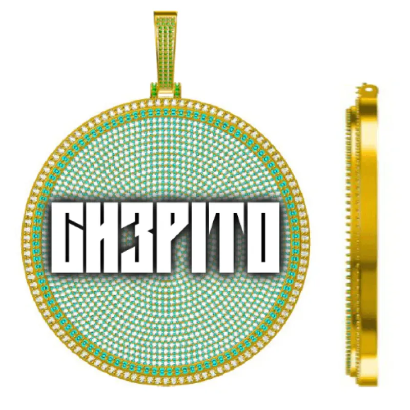 CUSTOM LETTER NECKLACE 3D BIG DISC sold by The GUU Shop