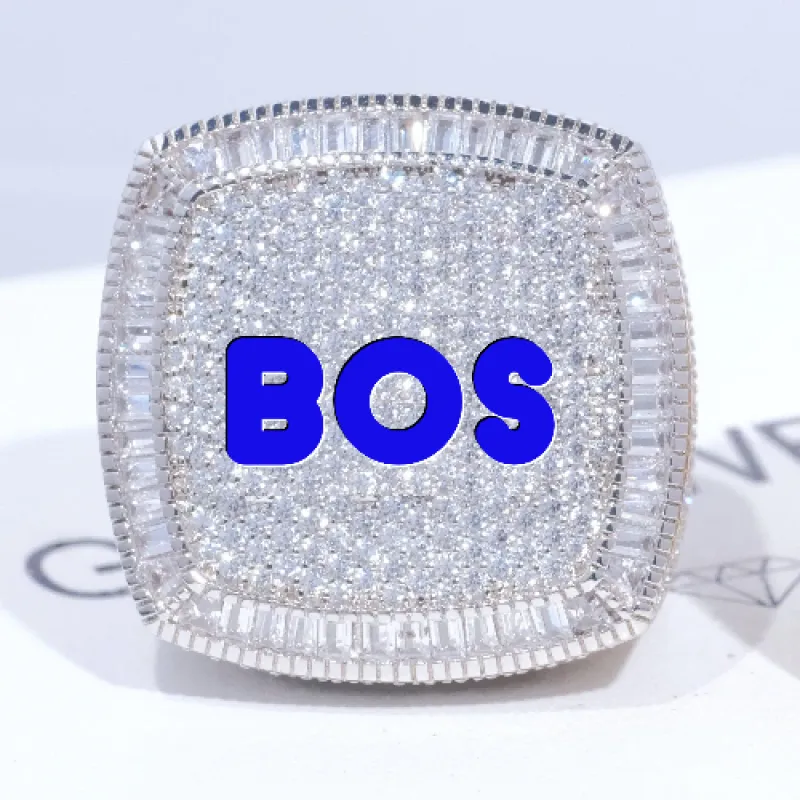 CUSTOM LETTER 3D ICED RING sold by The GUU Shop