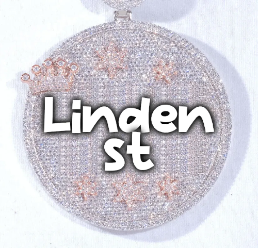 CUSTOM LETTER NECKLACE 3D BIG CROWN DISC sold by The GUU Shop