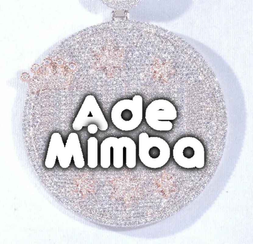 CUSTOM LETTER NECKLACE 3D BIG CROWN DISC sold by The GUU Shop