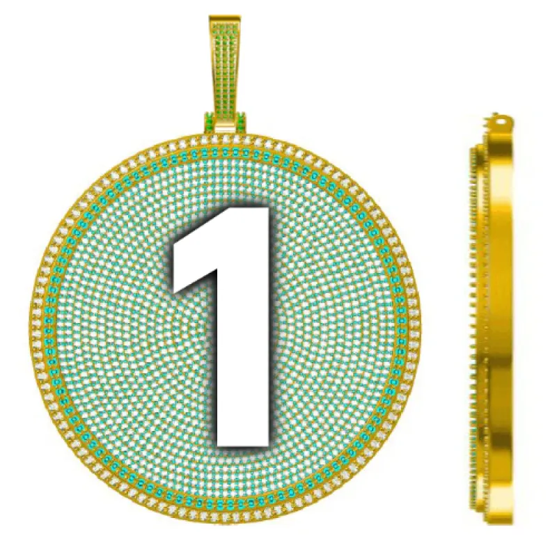 CUSTOM LETTER NECKLACE 3D BIG DISC sold by The GUU Shop