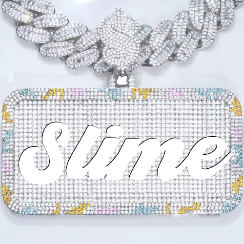 CUSTOM LETTER NECKLACE 3D COLORFUL SQUARE sold by The GUU Shop