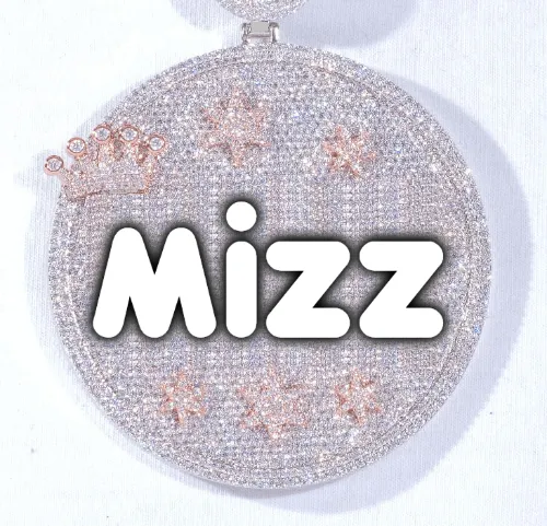 CUSTOM LETTER NECKLACE 3D BIG CROWN DISC sold by The GUU Shop