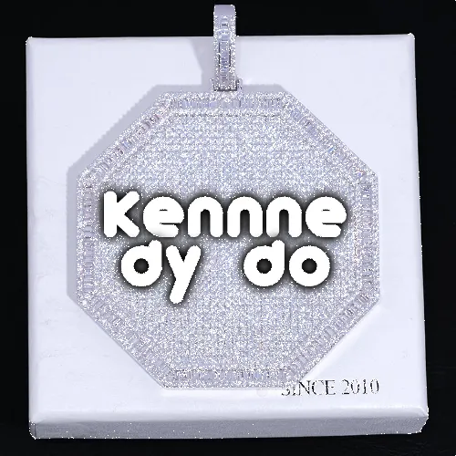 CUSTOM LETTER NECKLACE 3D BIG OCTAGON sold by The GUU Shop