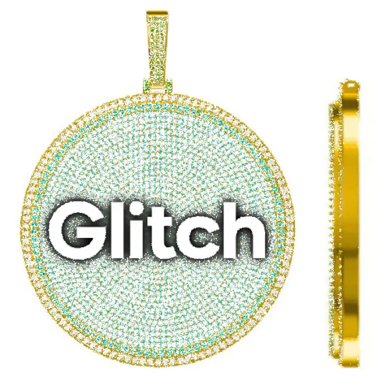 CUSTOM LETTER NECKLACE 3D BIG DISC sold by The GUU Shop