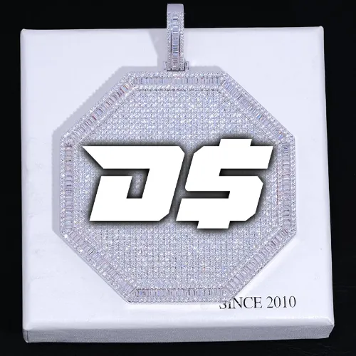 CUSTOM LETTER NECKLACE 3D BIG OCTAGON sold by The GUU Shop