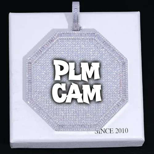 CUSTOM LETTER NECKLACE 3D BIG OCTAGON sold by The GUU Shop