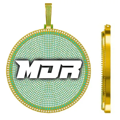 CUSTOM LETTER NECKLACE 3D BIG DISC sold by The GUU Shop