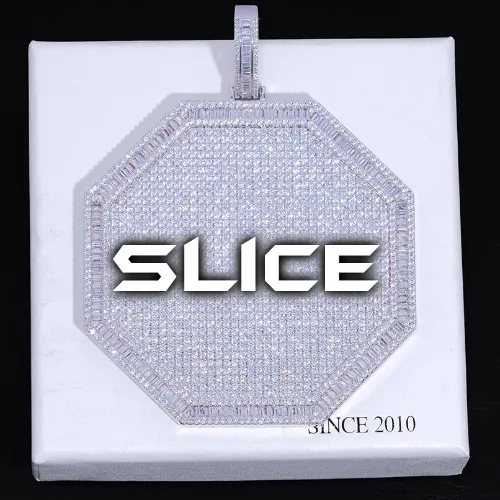 CUSTOM LETTER NECKLACE 3D BIG OCTAGON sold by The GUU Shop