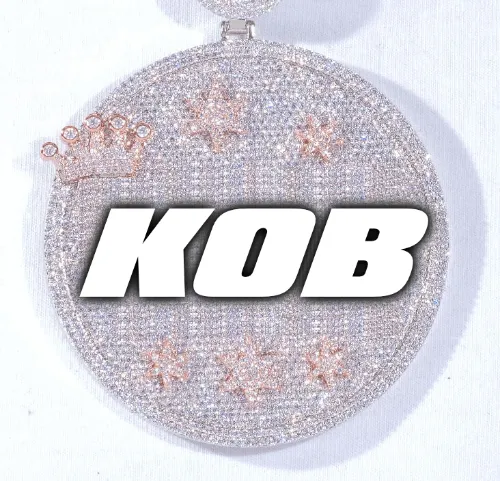 CUSTOM LETTER NECKLACE 3D BIG CROWN DISC sold by The GUU Shop