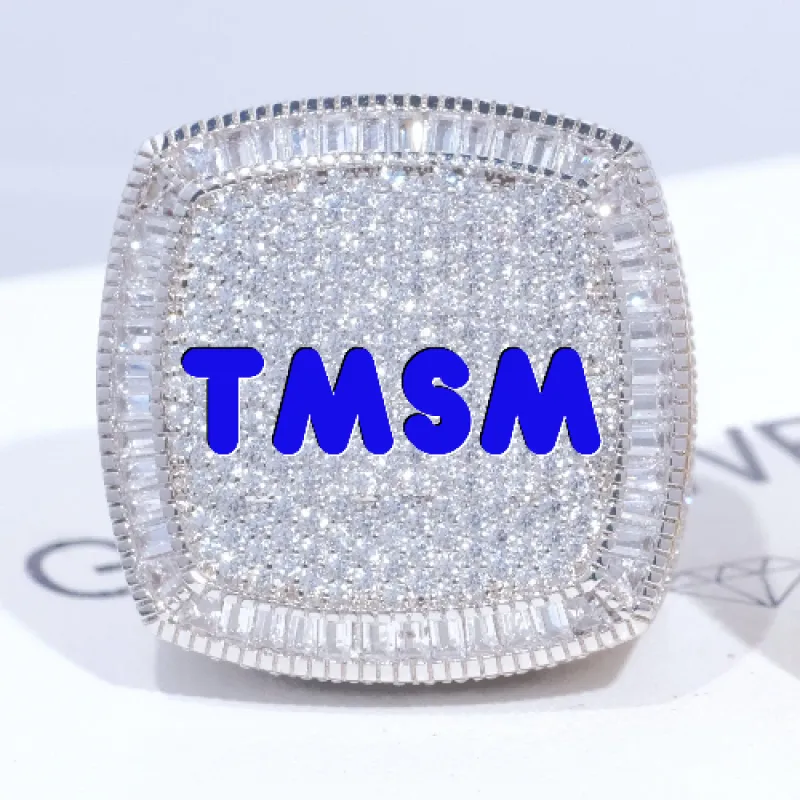 CUSTOM LETTER 3D ICED RING sold by The GUU Shop