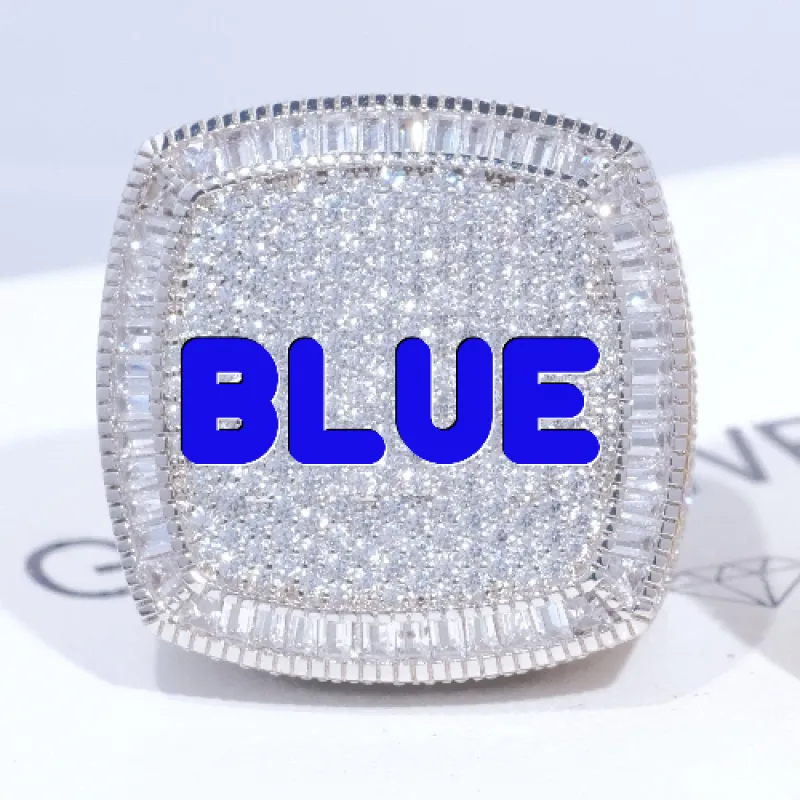 CUSTOM LETTER 3D ICED RING sold by The GUU Shop