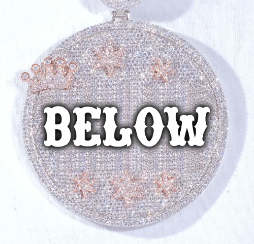 CUSTOM LETTER NECKLACE 3D BIG CROWN DISC made by The GUU Shop