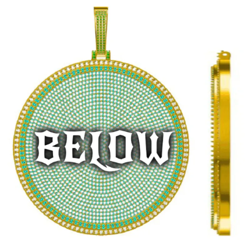 CUSTOM LETTER NECKLACE 3D BIG DISC sold by The GUU Shop