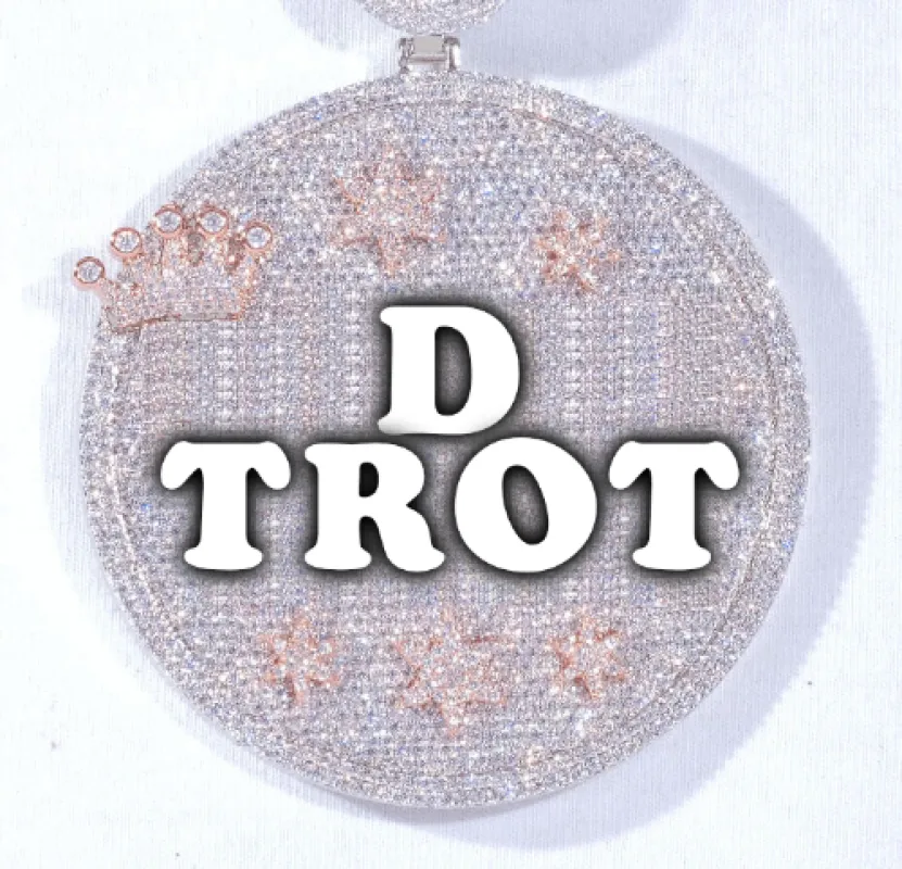 CUSTOM LETTER NECKLACE 3D BIG CROWN DISC sold by The GUU Shop