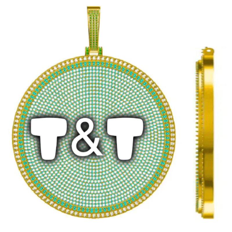 CUSTOM LETTER NECKLACE 3D BIG DISC sold by The GUU Shop