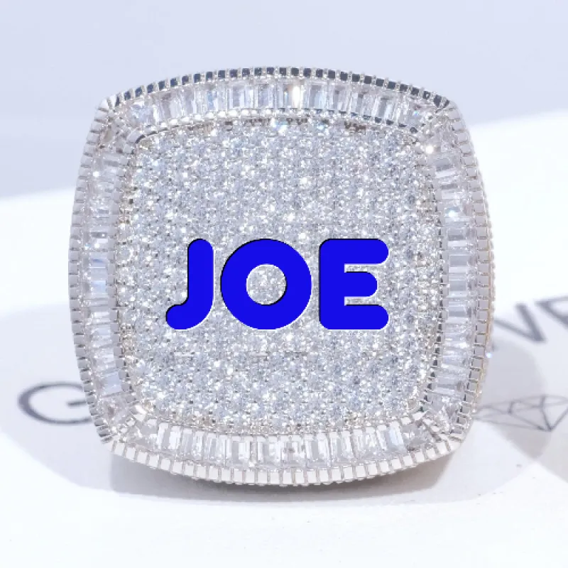 CUSTOM LETTER 3D ICED RING sold by The GUU Shop