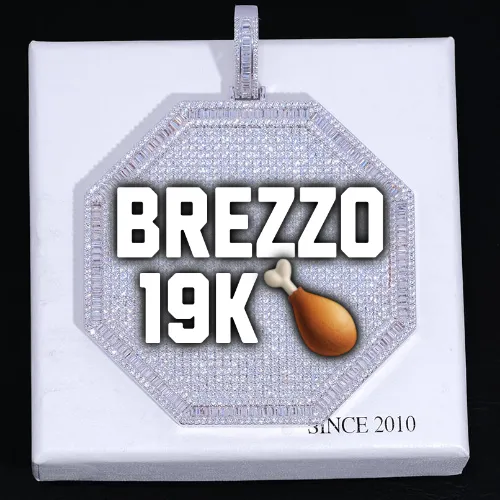 CUSTOM LETTER NECKLACE 3D BIG OCTAGON sold by The GUU Shop