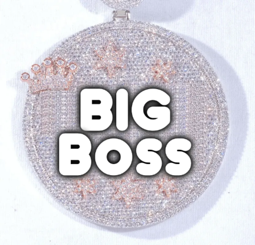 CUSTOM LETTER NECKLACE 3D BIG CROWN DISC sold by The GUU Shop