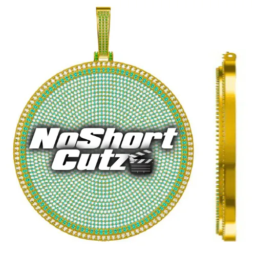 CUSTOM LETTER NECKLACE 3D BIG DISC sold by The GUU Shop