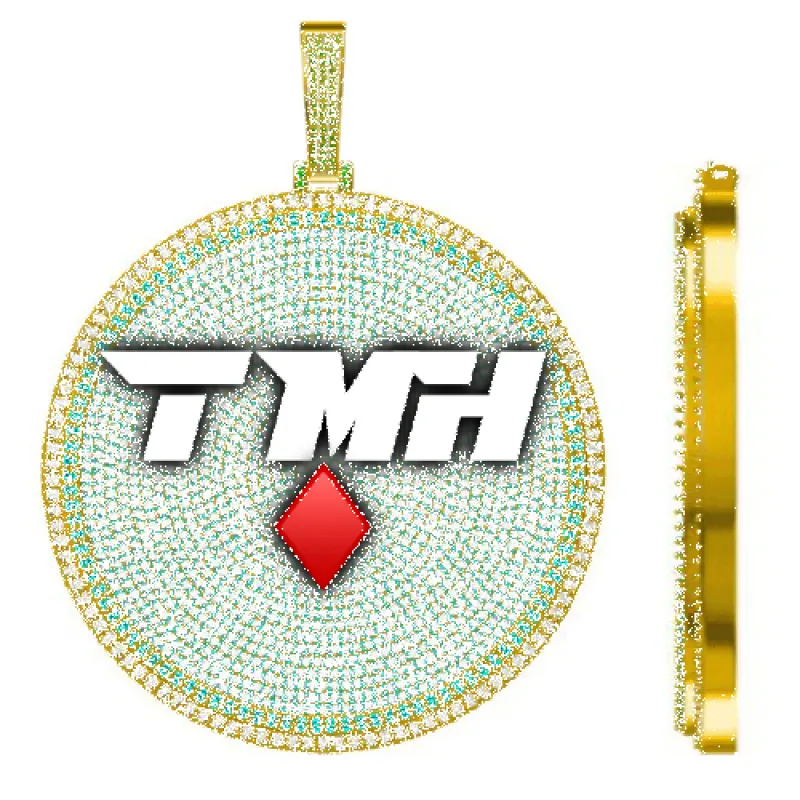 CUSTOM LETTER NECKLACE 3D BIG DISC sold by The GUU Shop