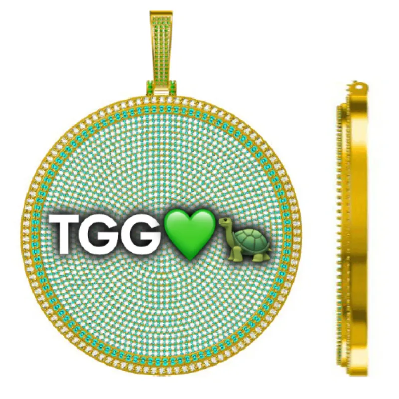 CUSTOM LETTER NECKLACE 3D BIG DISC sold by The GUU Shop