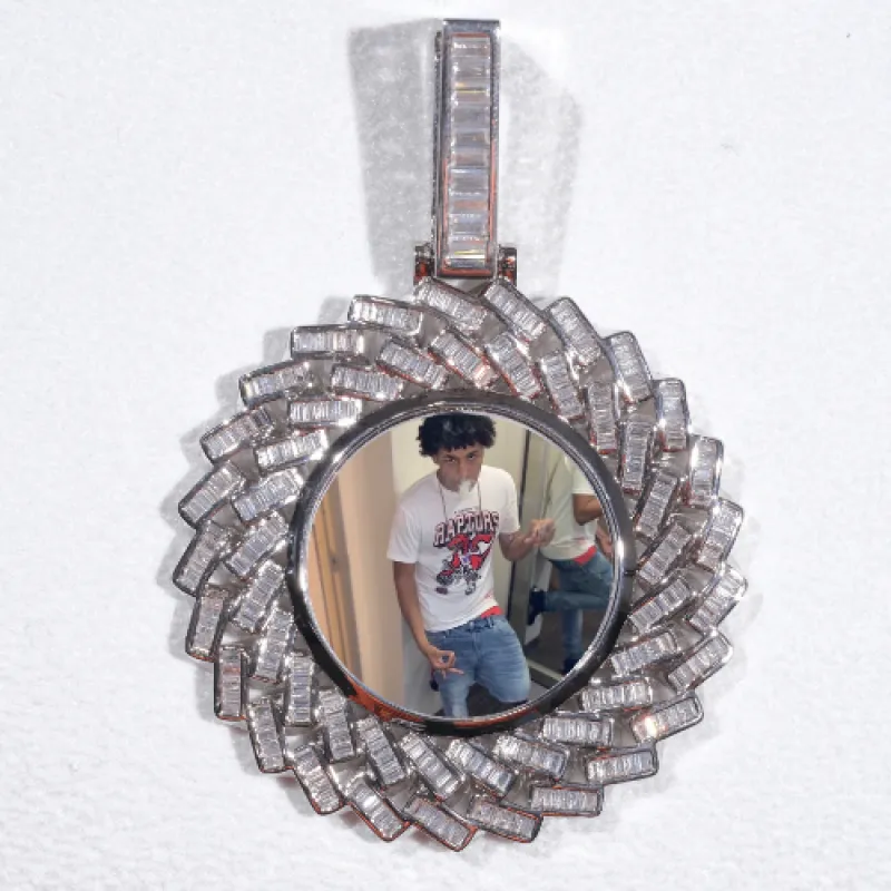 Large 3D Baguette Custom Picture Pendant sold by The GUU Shop