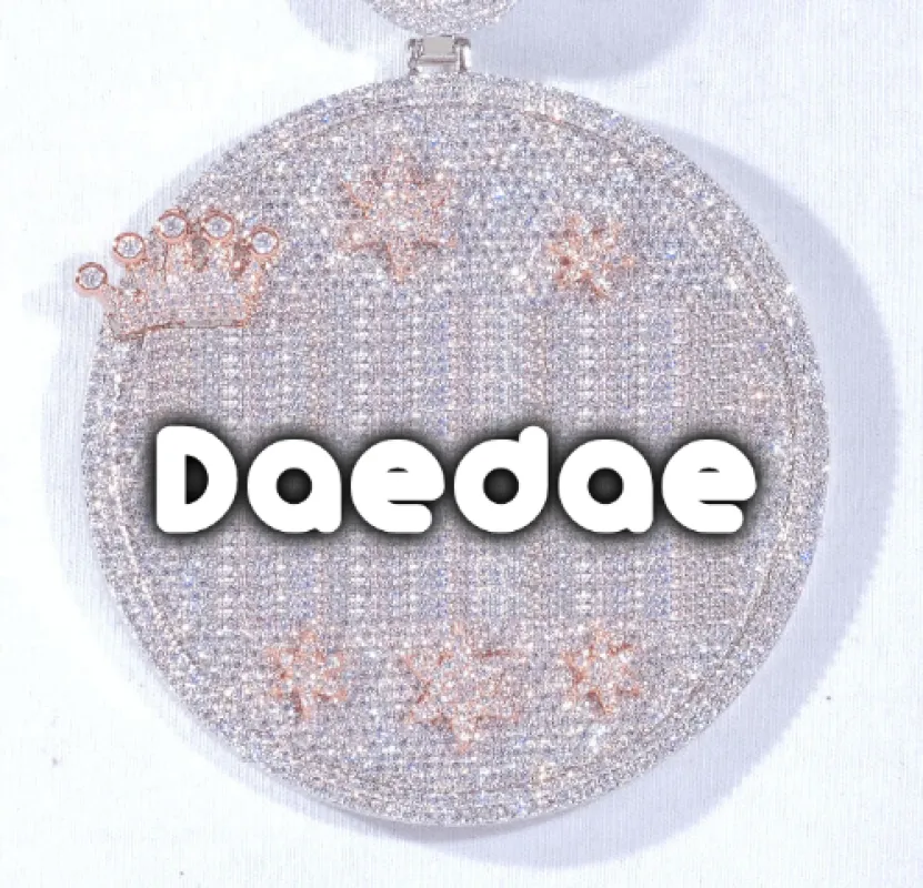 CUSTOM LETTER NECKLACE 3D BIG CROWN DISC made by The GUU Shop