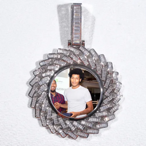 Large 3D Baguette Custom Picture Pendant sold by The GUU Shop