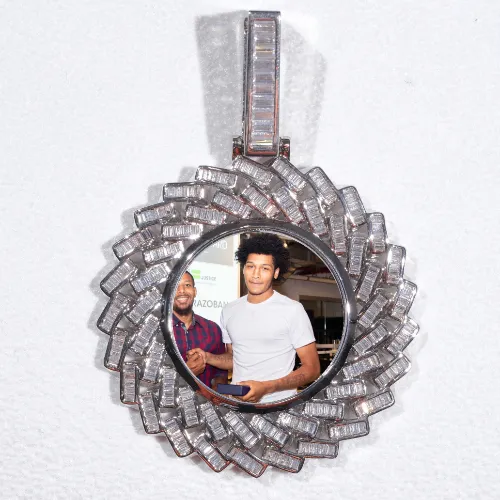 Large 3D Baguette Custom Picture Pendant sold by The GUU Shop