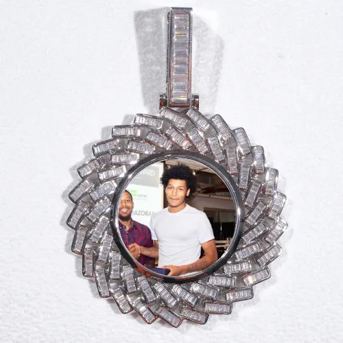 Large 3D Baguette Custom Picture Pendant sold by The GUU Shop