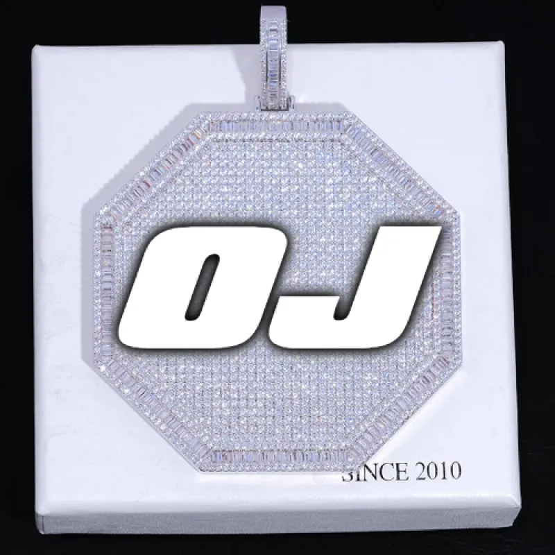 CUSTOM LETTER NECKLACE 3D BIG OCTAGON made by The GUU Shop