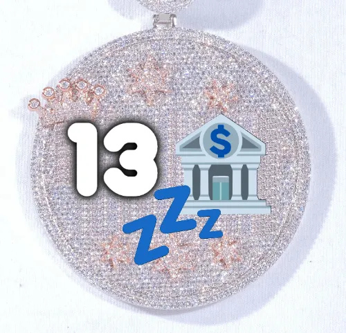 CUSTOM LETTER NECKLACE 3D BIG CROWN DISC sold by The GUU Shop