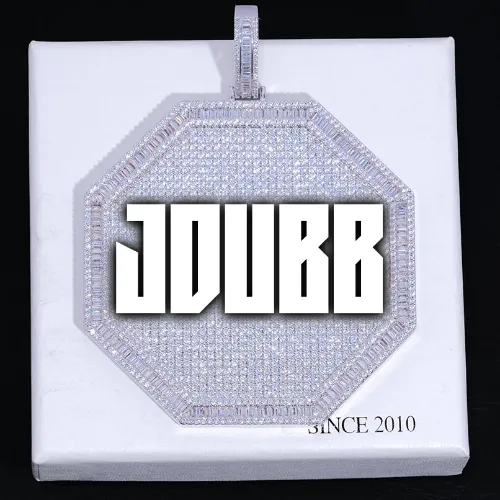 CUSTOM LETTER NECKLACE 3D BIG OCTAGON sold by The GUU Shop