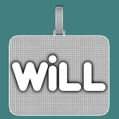 CUSTOM LETTER NECKLACE 3D BIG SQUARE sold by The GUU Shop