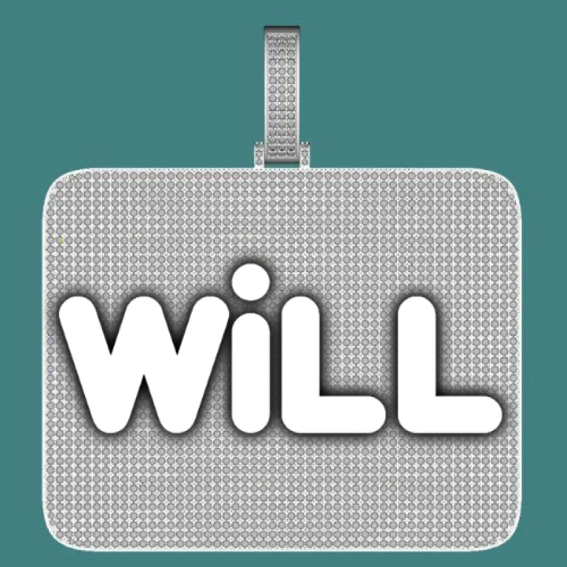 CUSTOM LETTER NECKLACE 3D BIG SQUARE sold by The GUU Shop