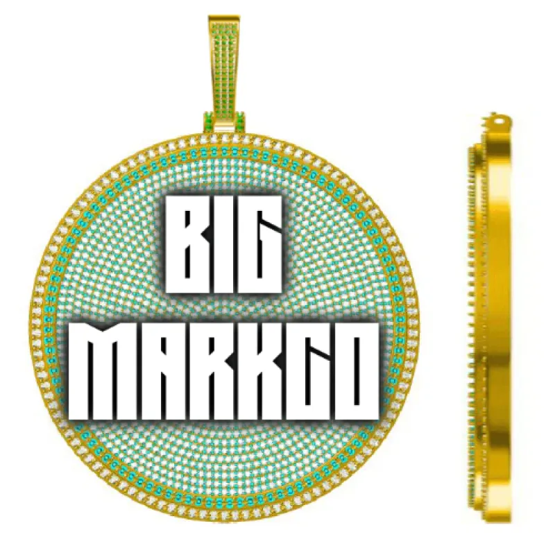 CUSTOM LETTER NECKLACE 3D BIG DISC sold by The GUU Shop