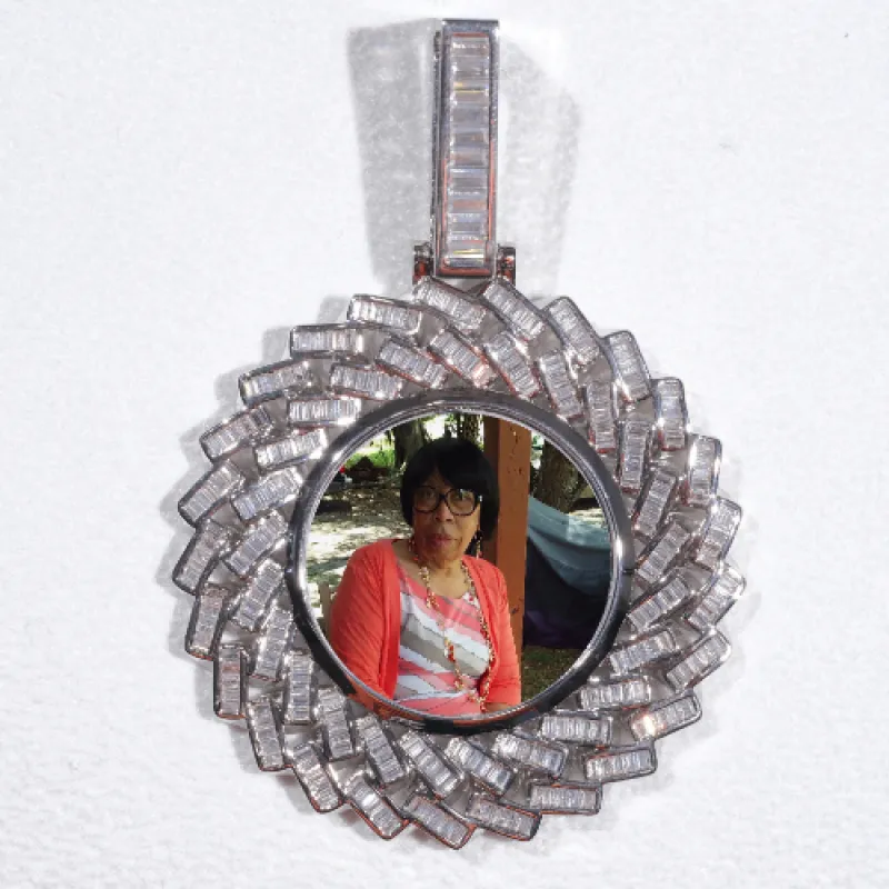 Large 3D Baguette Custom Picture Pendant sold by The GUU Shop