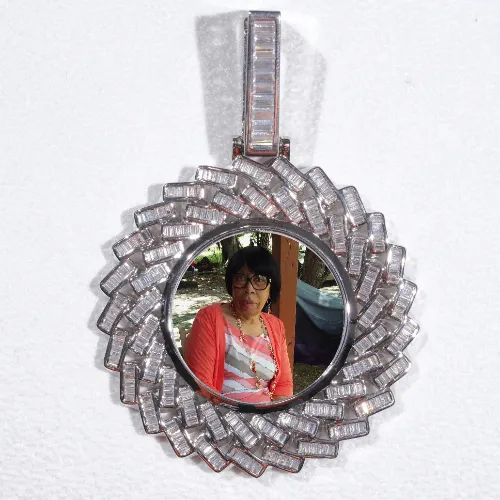 Large 3D Baguette Custom Picture Pendant sold by The GUU Shop