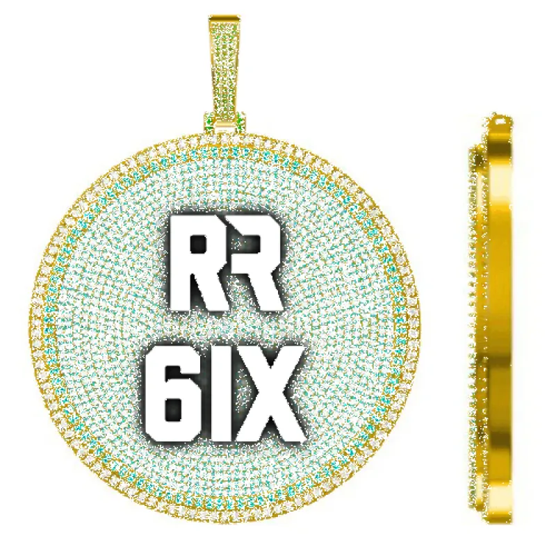 CUSTOM LETTER NECKLACE 3D BIG DISC sold by The GUU Shop