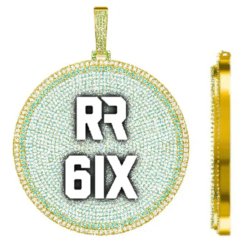 CUSTOM LETTER NECKLACE 3D BIG DISC sold by The GUU Shop