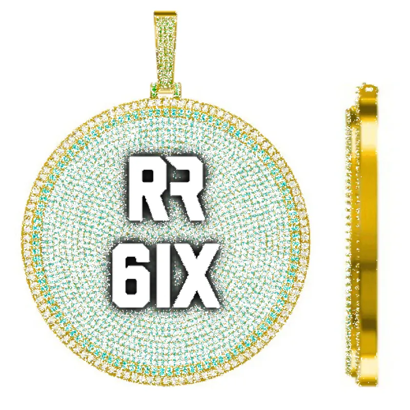 CUSTOM LETTER NECKLACE 3D BIG DISC sold by The GUU Shop