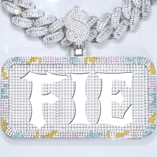 CUSTOM LETTER NECKLACE 3D COLORFUL SQUARE sold by The GUU Shop